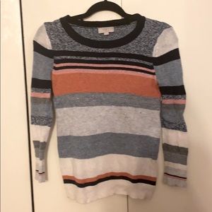 Loft outlet striped shimmer sweater